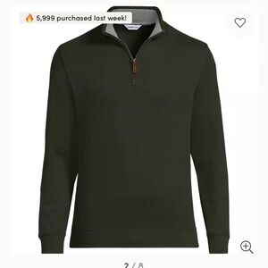 Men’s Lands’ End Forest Green Half Zip Sweater XL
